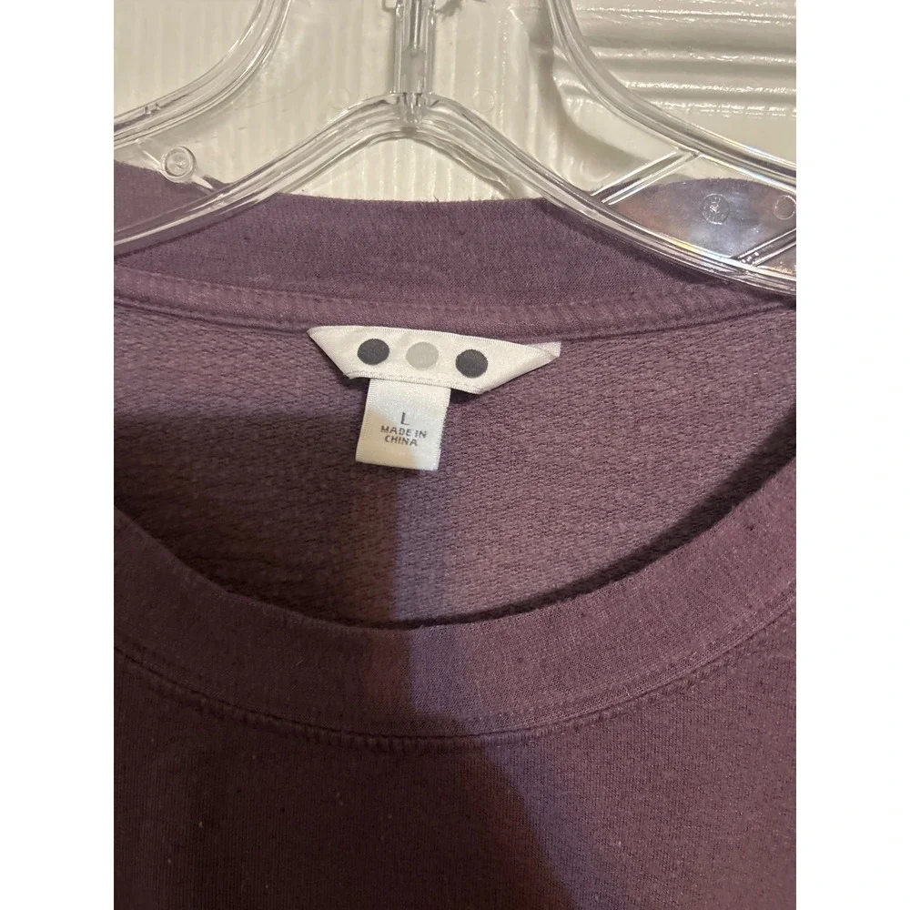 Three Dots Womens Long Sleeve Crewneck Pullover Top Plum Purple Size L 1507305 - Picture 2 of 4